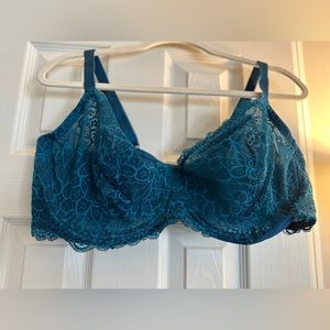 NWOT Torrid Curve 44DD Jewel-Tone Blue Lace Balconette Bra Underwire Plus Size
